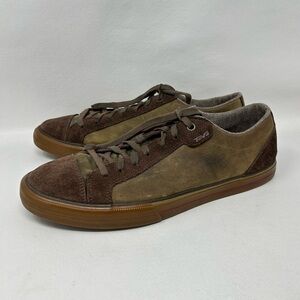 Teva Skateboard Shoes- Men 12 Brown/Olive suede-1001970 -Spider Rubber-lo top.